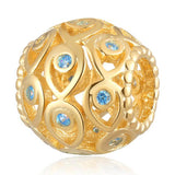 S925 Silver Ocean Charm Crystal Beads Bangle For Women