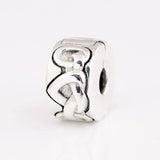 S925 Silver Heart Clip Charm for Bracelet Bangle