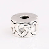 S925 Silver Heart Clip Charm for Bracelet Bangle
