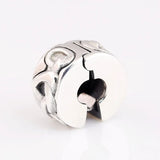 S925 Silver Heart Clip Charm for Bracelet Bangle