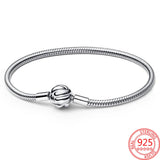 S925 Silver Knot Snake Bone Chain Bracelet for Beads Jewelry