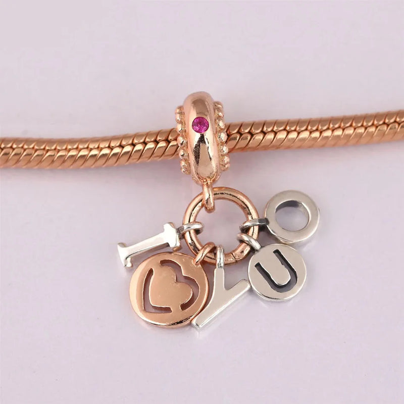S925 Silver Be Happy Dangle Charm for Women Bracelet Bangle