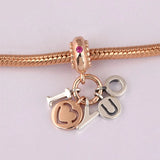 S925 Silver Be Happy Dangle Charm for Women Bracelet Bangle