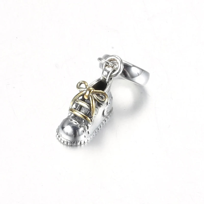 S925 Silver Baby Shoe Dangle Charm for Bracelet Bangle