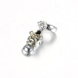 S925 Silver Baby Shoe Dangle Charm for Bracelet Bangle