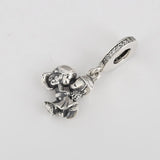 S925 Silver Pendant Bead Couple Dangle Charm DIY Jewelry