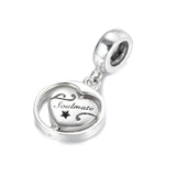 S925 Silver Soulmate Heart Charms for Lady Bracelet Bangle