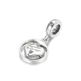 S925 Silver Soulmate Heart Charms for Lady Bracelet Bangle