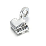 S925 Silver Piano Dangle Charm for Bracelet Bangle