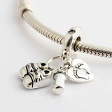 S925 Silver Pendant My Little Baby Charm for Bracelet Bangle
