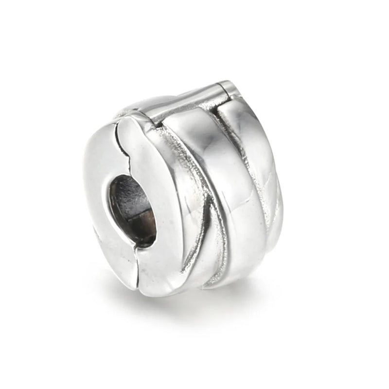 S925 Silver Ribbons Clip Flower Bead Charm for Bracelet