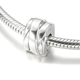 S925 Silver Ribbons Clip Flower Bead Charm for Bracelet