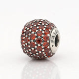S925 Silver Red CZ PASSION Bead Charm For Bracelet Bangle