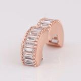 S925 Silver Rose Ice Formation Crystal Clip Stopper Bead Charm