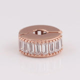 S925 Silver Rose Ice Formation Crystal Clip Stopper Bead Charm