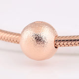 S925 Silver Rose Matte Brilliance Clip Stopper Bead Charm for Bracelet
