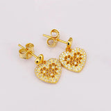 S925 Silver Honeycomb Lace Crystal Stud Earring