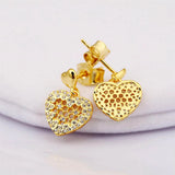 S925 Silver Honeycomb Lace Crystal Stud Earring