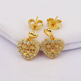S925 Silver Honeycomb Lace Crystal Stud Earring