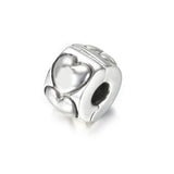 S925 Silver Stopper Bead for Lady Bracelets, Linked Hearts Clip Charm