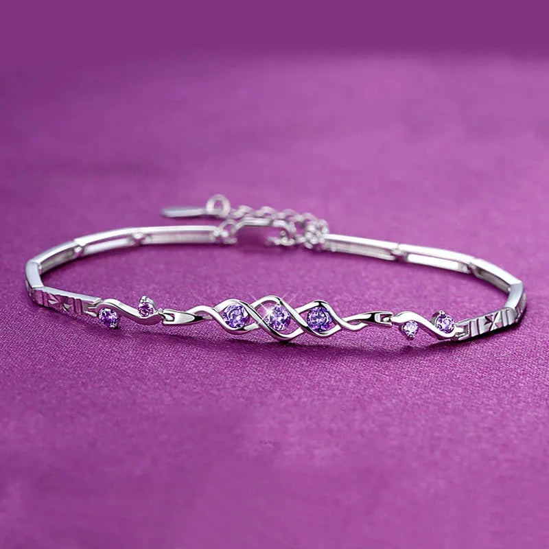 S925 Sterling Silver Angel Heart Bracelet Bangle Gift