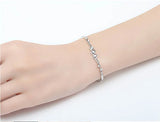 S925 Sterling Silver Angel Heart Bracelet Bangle Gift
