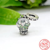 Enamel Galaxy Journey Charm for Bracelet, Sterling Silver Beaded Pendant