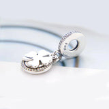 925 Silver Lucky Dangle Charm Clear CZ Bead DIY Jewelry for Women Bracelet