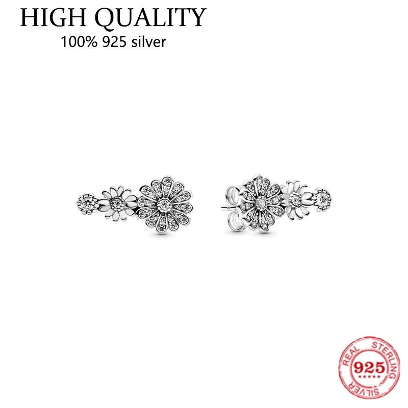 S925 Silver Chrysanthemum Earrings