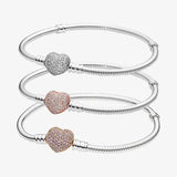 S925 Sterling Silver Bright Love Cz Bracelet