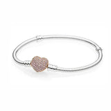 S925 Sterling Silver Bright Love Cz Bracelet