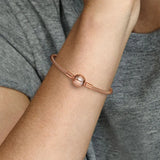 S925 Silver Glitter Woven Button Bracelet for Women