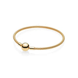 S925 Silver Glitter Woven Button Bracelet for Women