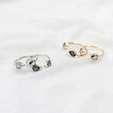 S925 Silver Natural Crystal Rings Silver Charm Woman Girl Jewelry