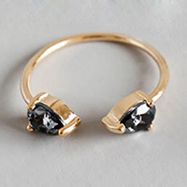 S925 Silver Natural Crystal Rings Silver Charm Woman Girl Jewelry