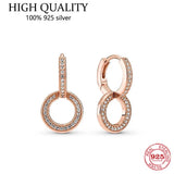 S925 Sparkle Set Cz Double Ring Earrings