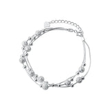 Sterling Silver Multilayer Bead Bracelet Japanese Style