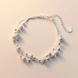 Sterling Silver Multilayer Bead Bracelet Japanese Style