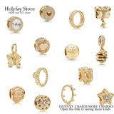 925 Silver Celestial Stars Charm Flower Beads Ring Butterfly Pendant Clip