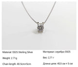 925 Silver Zircon Diamond Necklace Pendant Gift