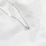 925 Silver Zircon Diamond Necklace Pendant Gift