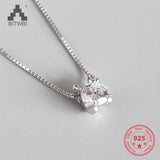 925 Silver Zircon Diamond Necklace Pendant Gift