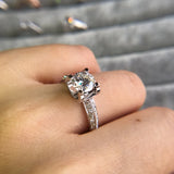 Tibetan Silver Ring 8mm 2.0ct Zirconia Wedding Band R004