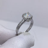 Tibetan Silver Ring 8mm 2.0ct Zirconia Wedding Band R004