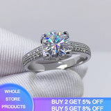Tibetan Silver Ring 8mm 2.0ct Zirconia Wedding Band R004