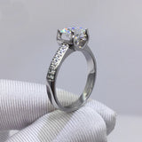 Tibetan Silver Ring 8mm 2.0ct Zirconia Wedding Band R004