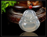 Ice-Seeded Jade Myelin Buddha Pendant