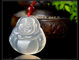 Ice-Seeded Jade Myelin Buddha Pendant