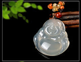 Ice-Seeded Jade Myelin Buddha Pendant