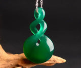 Green Jade Pendant Twist Heaven and Earth Ice Kind